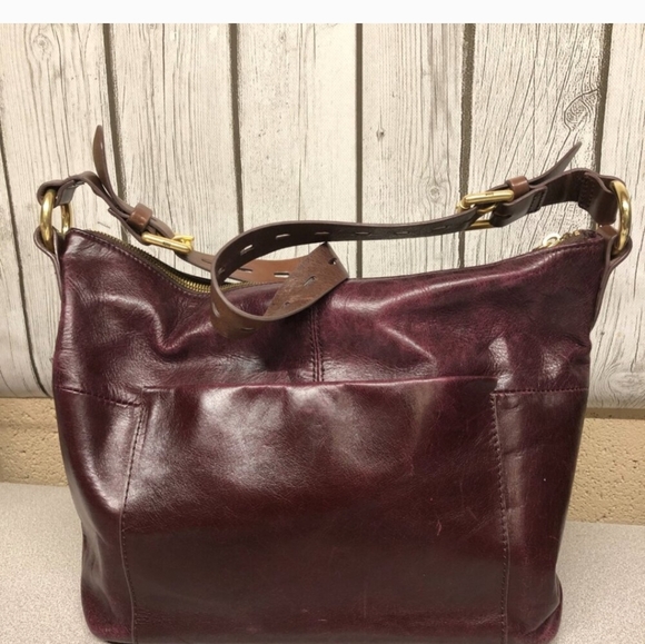 HOBO Charlie Merlot Leather Shoulder Bag - Picture 2 of 11